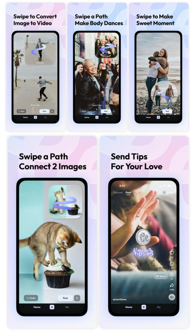 前商汤骨干做出AI视频黑马TipTap照片一划就动海外Z世代玩疯了(图2)